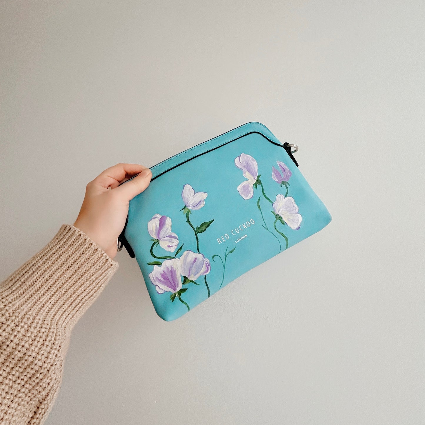 Red Cuckoo Handbag, Hand-Painted