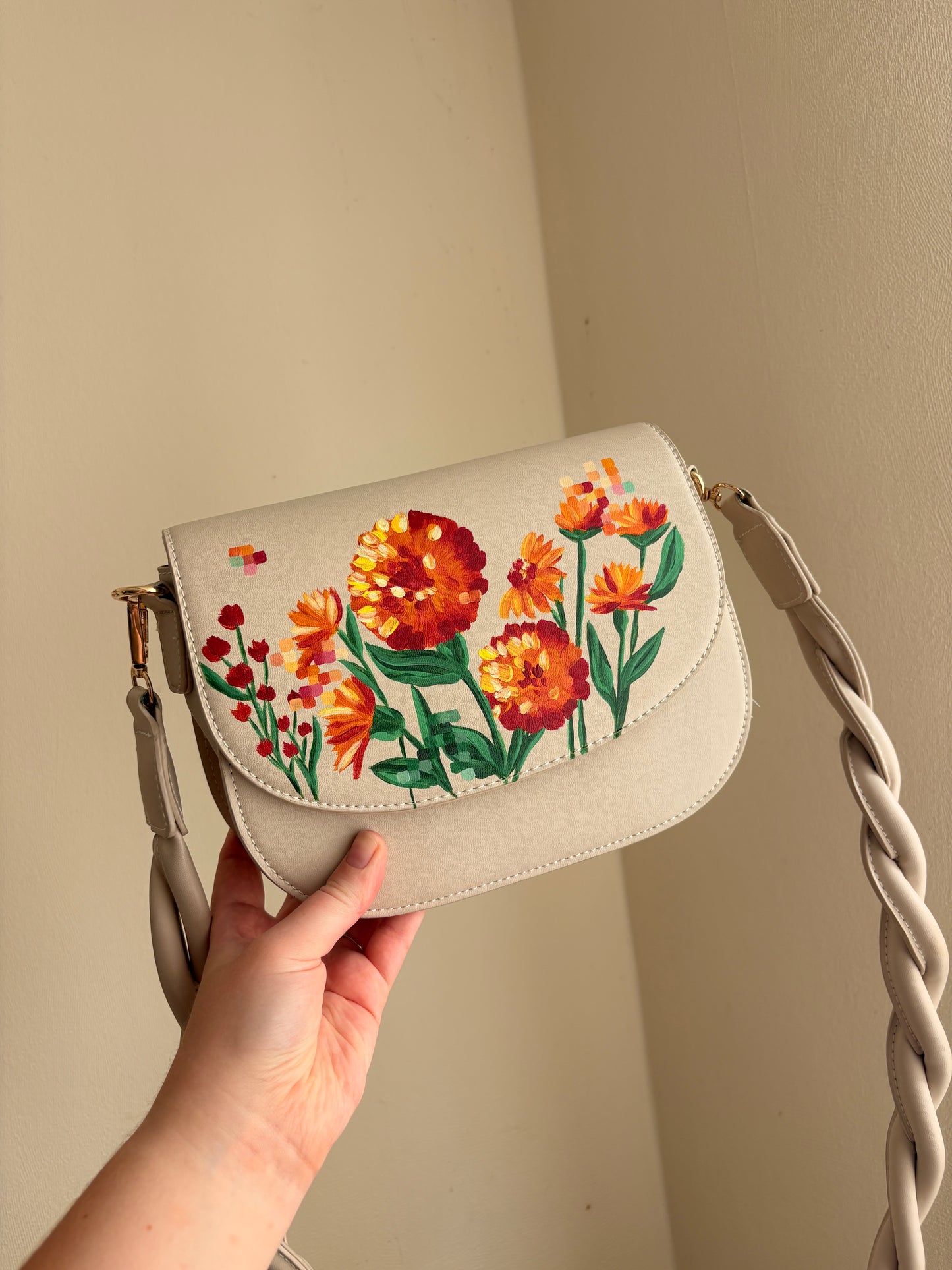 Pieces Handbag, Hand-Painted